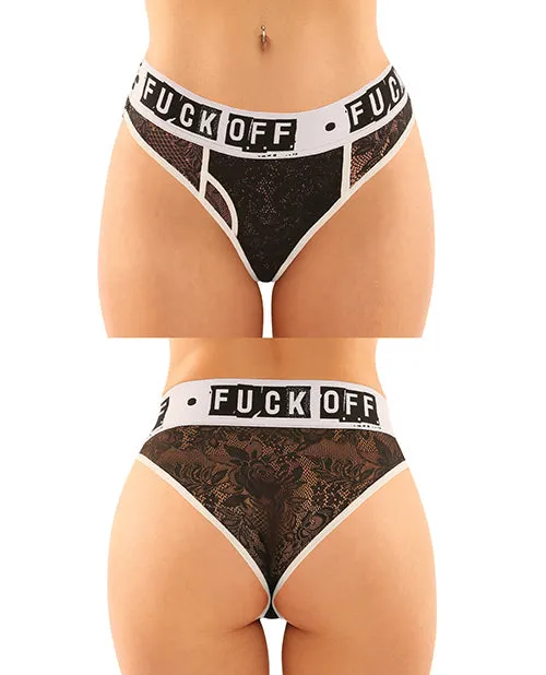 Vibrators Fantasy Lingerie Vibes Buddy Fuck Off Lace Boy Brief Lace Thong Black