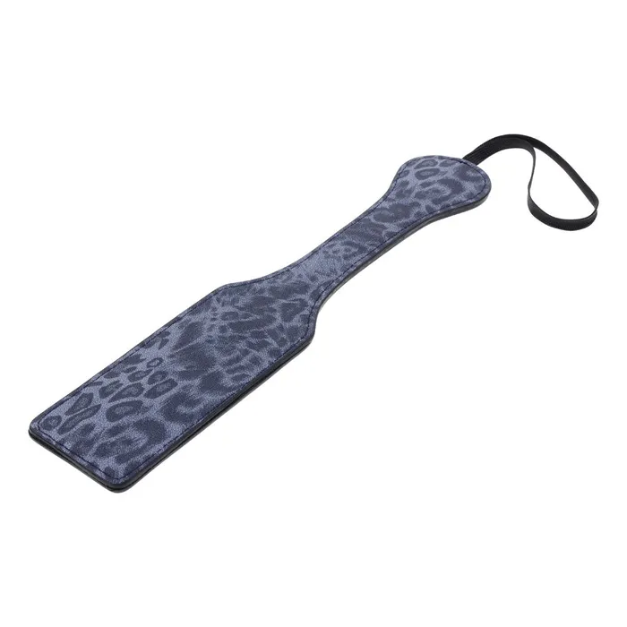 Vibrators | Sportsheets Sex & Mischief Cougar Studded Paddle - Navy Blue Paddle with Gold Studs