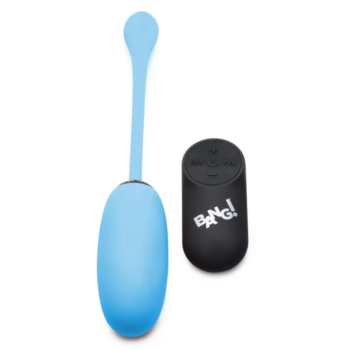 Vibrators Xr Brands Bang 28x Plush Egg and Remote Blue