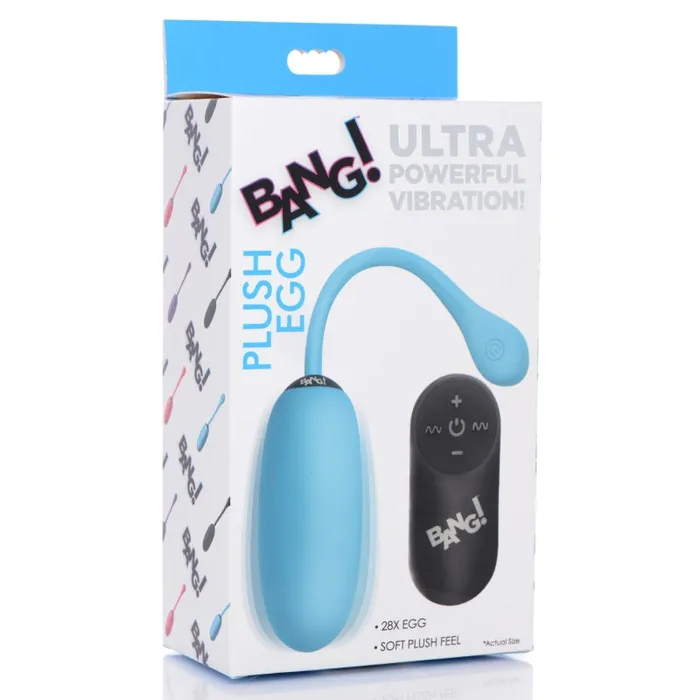 Vibrators | Xr Brands Bang 28x Plush Egg and Remote - Blue