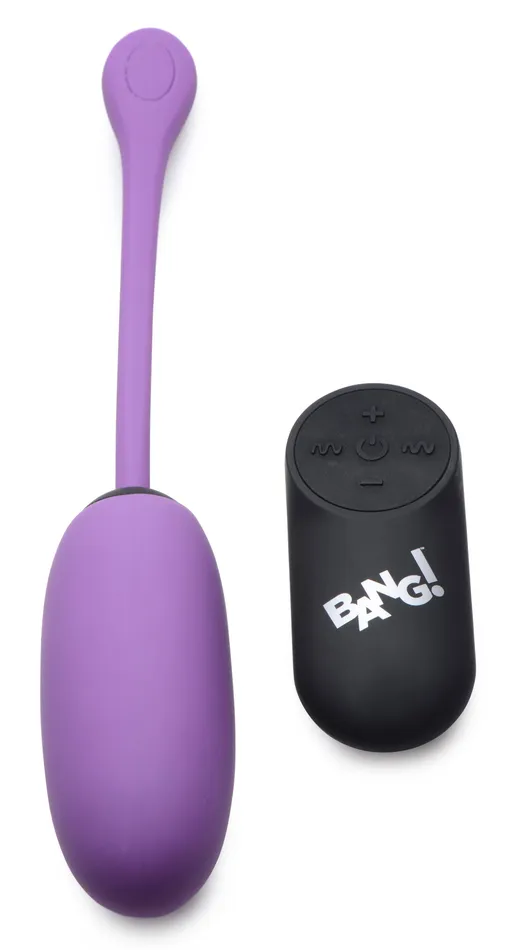 XR Brands Bang 28x Plush Egg and Remote Purple Vibrators