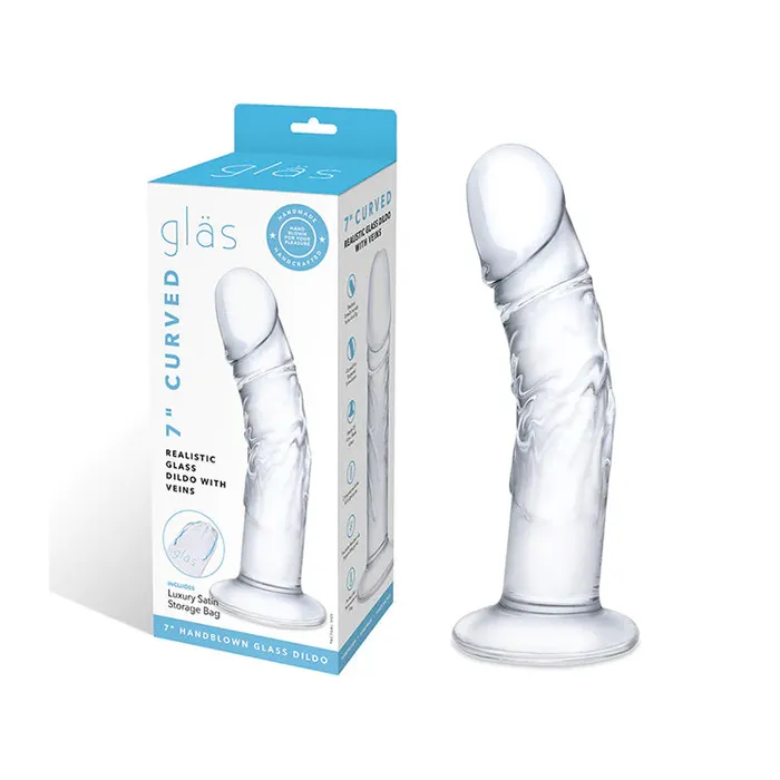 7 Curved Realistic Glass Dildo Gls Dildos