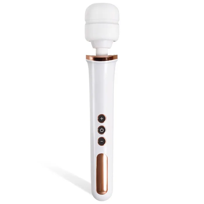 Adam Eve Rechargeable Magic Massager Rose GoldWhite 33 cm Wand Adam Eve Female Sex Toys