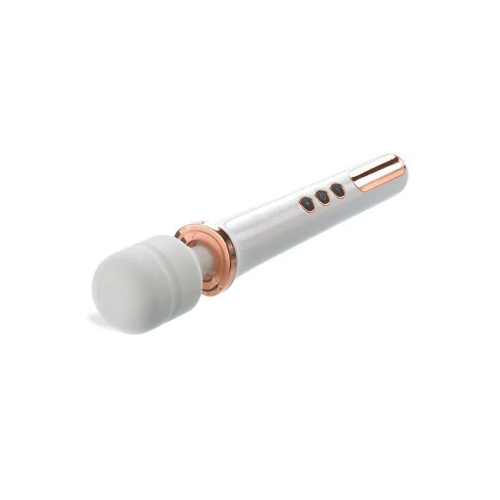 Adam Eve Rechargeable Magic Massager Rose GoldWhite 33 cm Wand Adam Eve Female Sex Toys