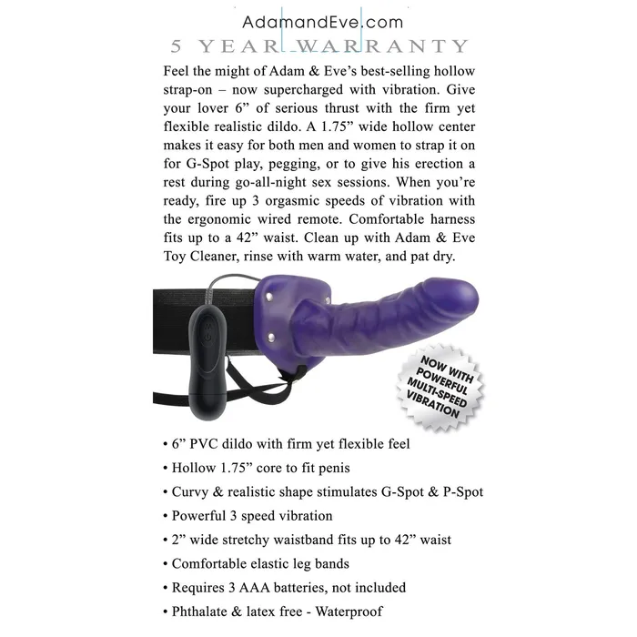 Adam Eve Universal Vibrating Hollow Strap On Curve Toys Female Sex Toys