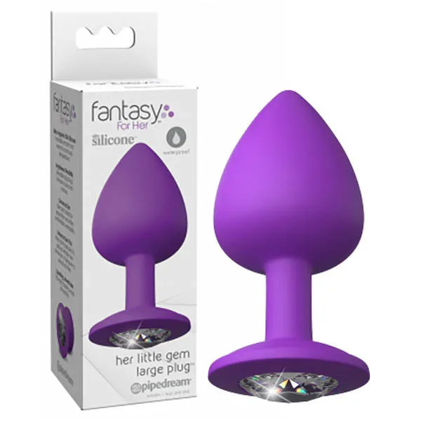 Anal Fantasy For Her Little Gem Large Plug Purple 96 cm Butt Plug with Jewel Base Pipedream