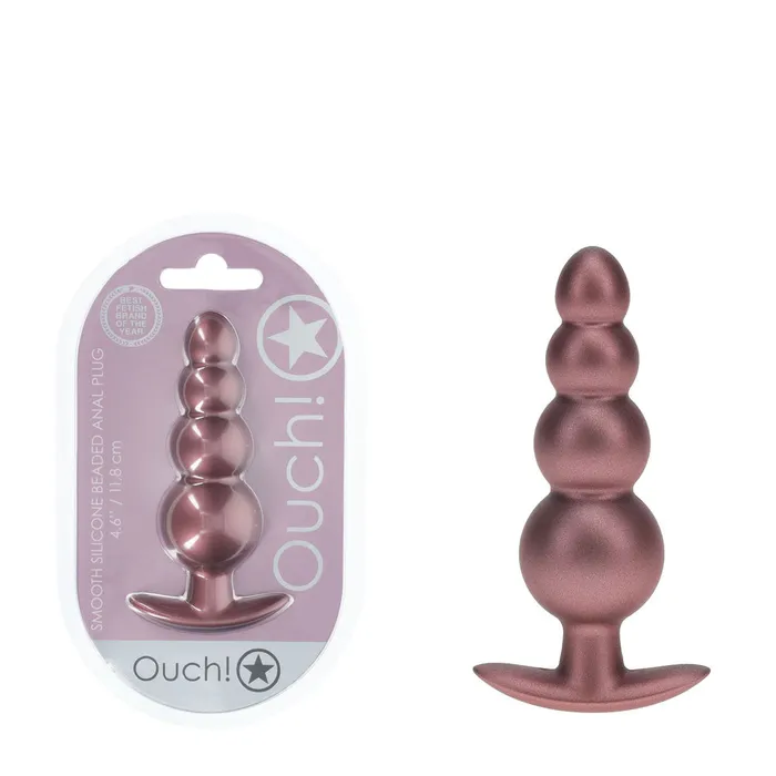 Anal Shots Toys OUCH Beaded Anal Plug Rose Gold 117 cm Butt Plug