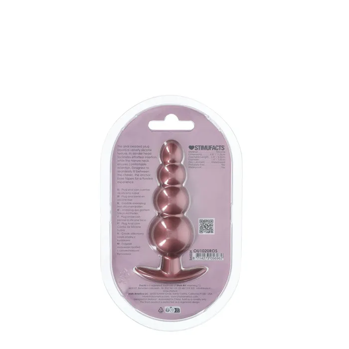 Anal Shots Toys OUCH Beaded Anal Plug Rose Gold 117 cm Butt Plug