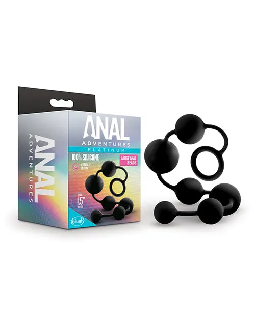 Blush Novelties Blush Anal Adventures Platinum Silicone Anal Beads Large Black Anal