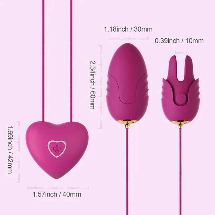 Couples Cupid App Controlled 2in1 Nipple Clamps Dual Egg Vibrators Honey Play Box