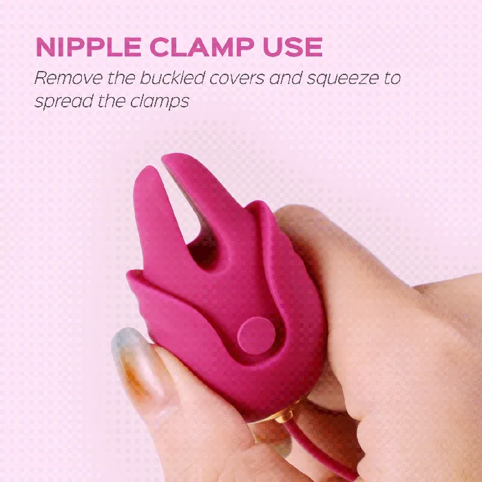 Couples Cupid App Controlled 2in1 Nipple Clamps Dual Egg Vibrators Honey Play Box