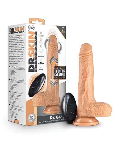 Dildos Blush Novelties Blush Dr Skin Silicone Dr Grey 7 Thrusting Dildo Vanilla