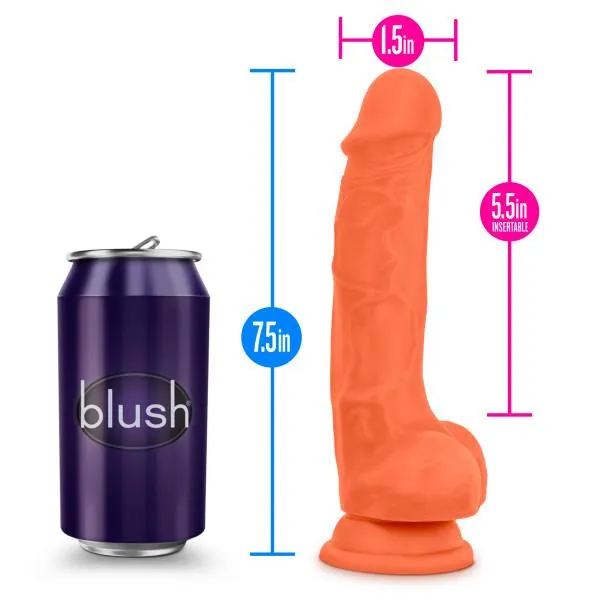 Dildos Blush Novelties Blush Neo Elite 75 Inch Silicone Dual Density Suction Cup Dildo with Balls