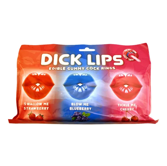 Dildos Hott Products Dick Lips Gummy Cock Rings 3PK