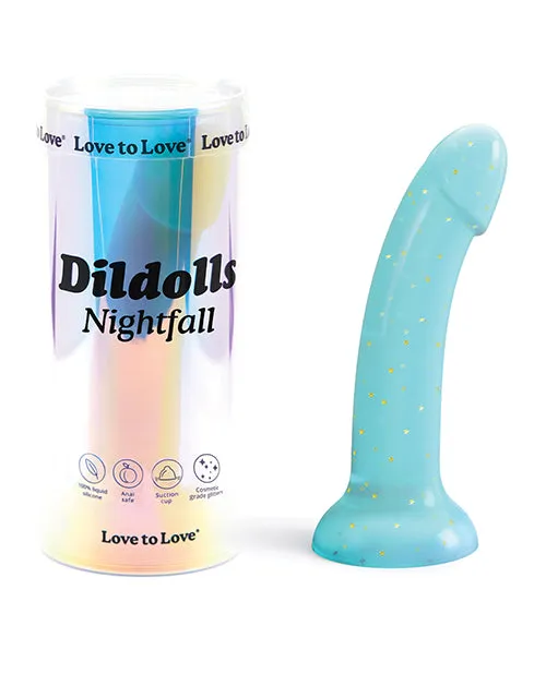 Dildos Lovely Planet Love to Love Curved Suction Cup Dildolls Nightfall Blue