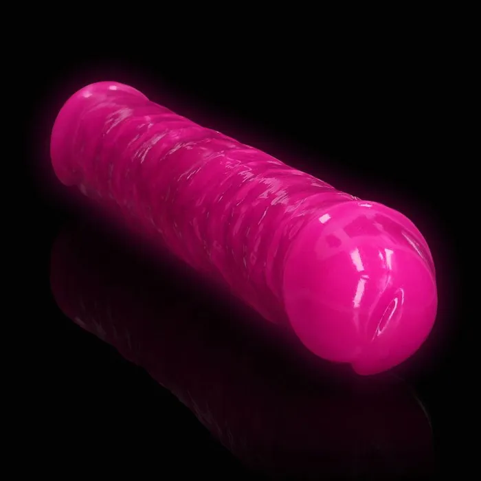 Dildos Shots Toys REALROCK 38 cm Double Dong Glow Pink Pink 38 cm 15 Double Dong