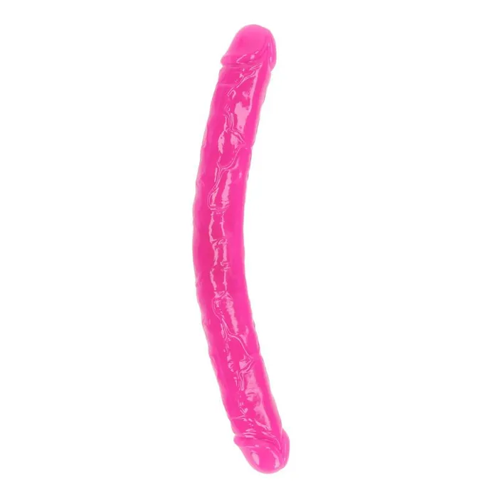 Dildos Shots Toys REALROCK 38 cm Double Dong Glow Pink Pink 38 cm 15 Double Dong