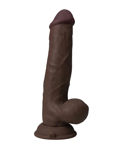 Dildos Vvole Shaft Flexskin Liquid Silicone 85 Vibrating Side Curve Dong wBalls Mahogany