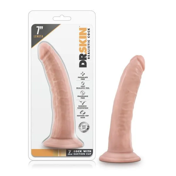 Dr Skin 7 Cock with Suction Cup Flesh 178 cm Dong Blush Novelties Female Sex Toys