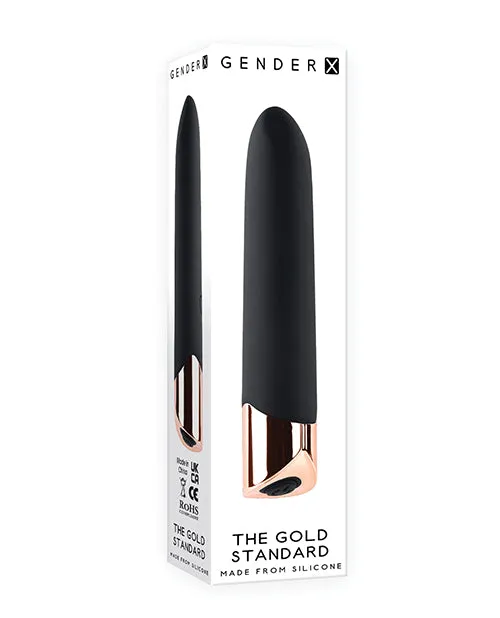 Evolved Novelties INC Anal Gender X The Gold Standard Rechargeable Silicone Bullet BlackRose Gold