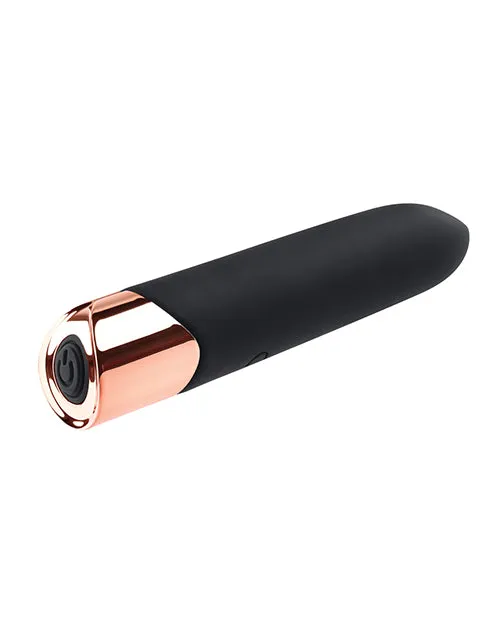 Evolved Novelties INC Anal Gender X The Gold Standard Rechargeable Silicone Bullet BlackRose Gold