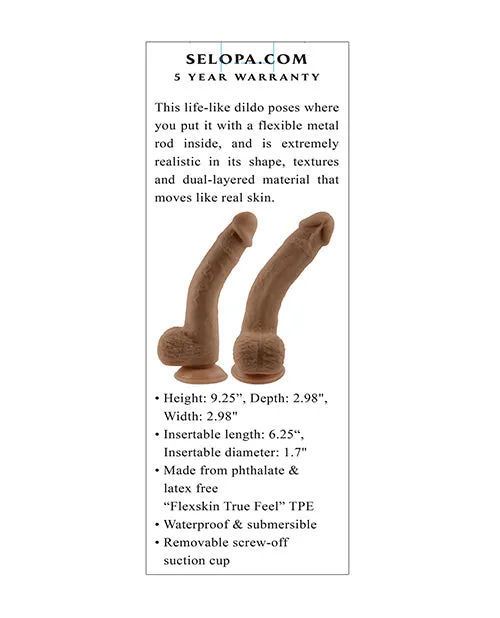 Evolved Novelties INC Dildos Selopa Natural Feel 7 Flexskin Dildo Dark