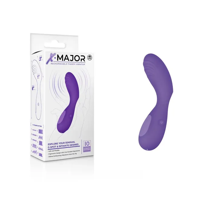 Excellent Power Vibrators X Major Finger Vibe Purple USB Rechargeable Finger Stimulator