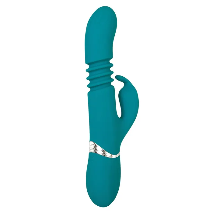 Female Sex Toys Adam Eve Eves Rechargeable Thrusting Rabbit Green CalExotics