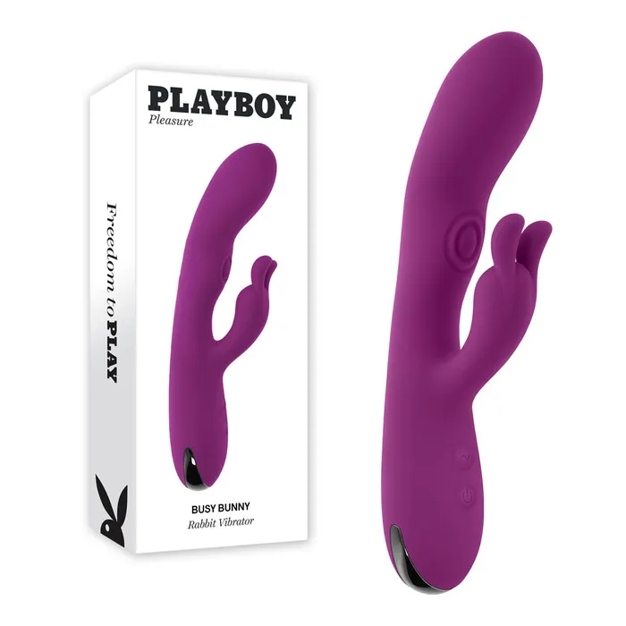 Female Sex Toys Playboy Pleasure Playboy Pleasure BUSY BUNNY Purple 226 cm USB Rechargeable Rabbit Vibrator with Tapping Shaft