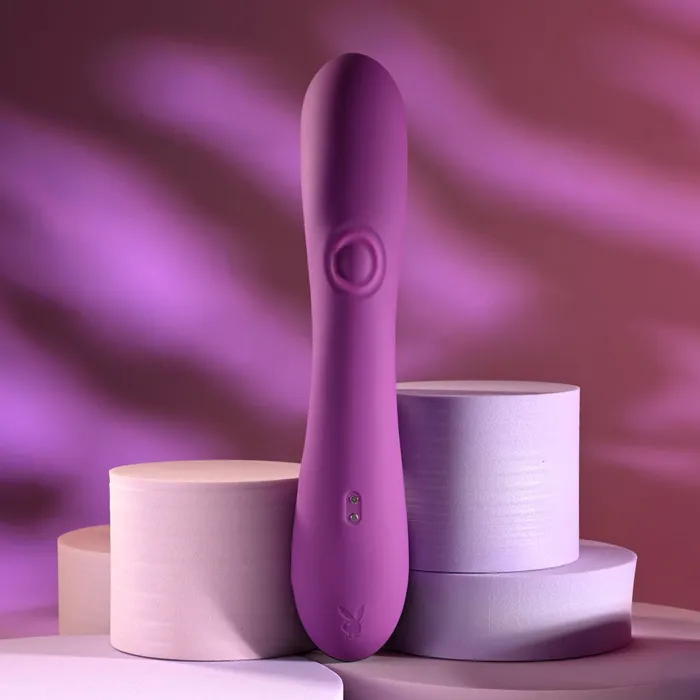 Female Sex Toys Playboy Pleasure Playboy Pleasure BUSY BUNNY Purple 226 cm USB Rechargeable Rabbit Vibrator with Tapping Shaft