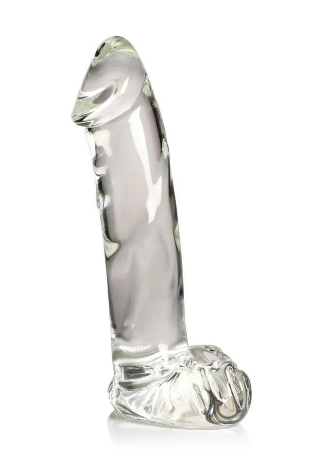 Female Sex Toys Pleasure Crystals Pleasure Crystals Glass Dildo with Balls