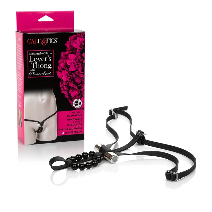 Female Sex Toys Rechargeable Silicone Lovers Thong With Pleasure Beads California Exotic