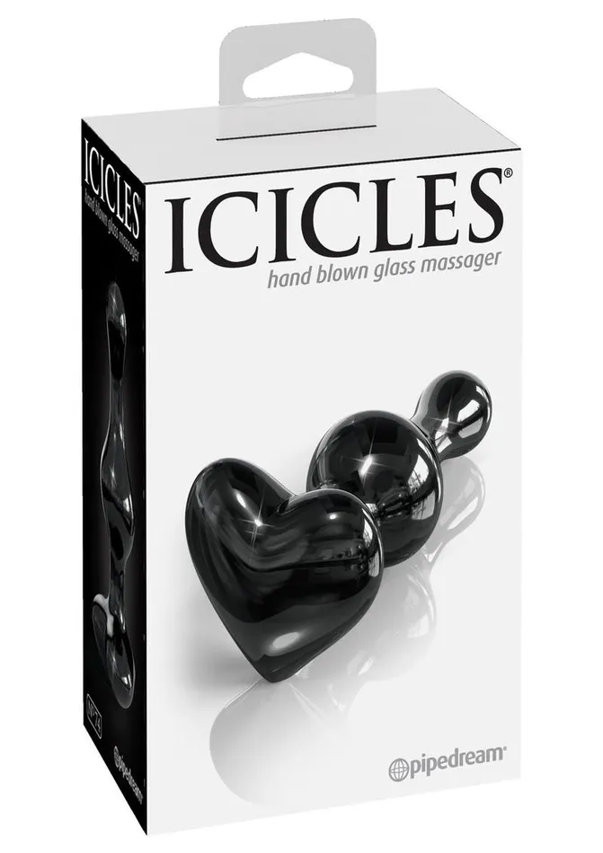 Icicles Anal Icicles No 74 Beaded Heart Shaped Glass Anal Plug