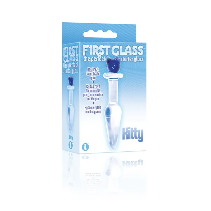 Icon Brands The 9s First Glass Kitty Love Butt Plug Blue Anal