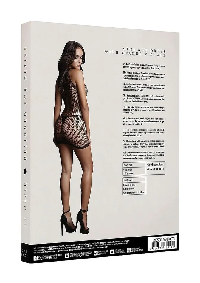 Le Desir Female Sex Toys Le Desir Net Contrast Mini Dress