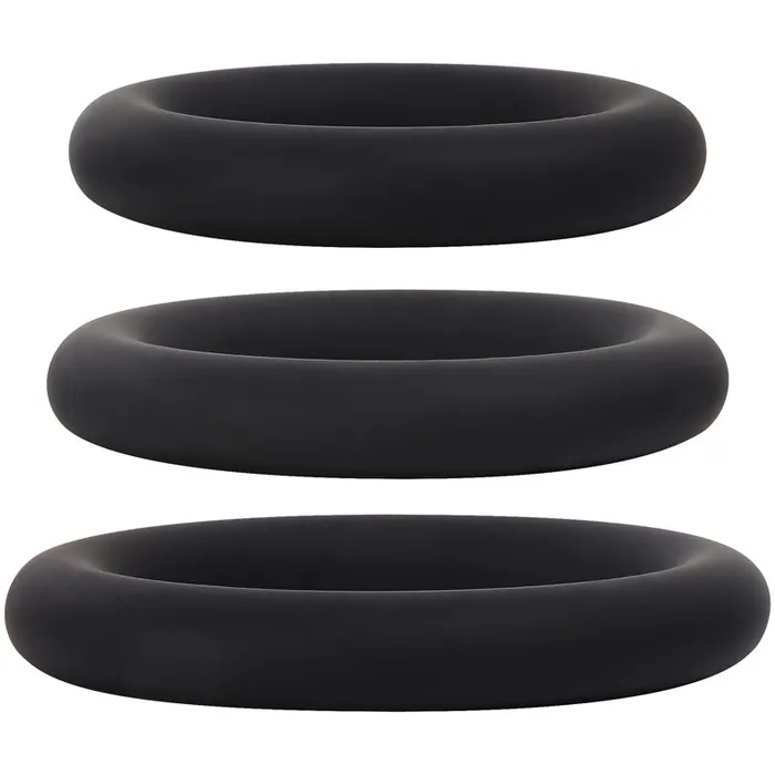 Male Sex Toys Adam Eve Silicone Penis Ring Set Black Cock Rings Set of 3 Sizes Adam Eve