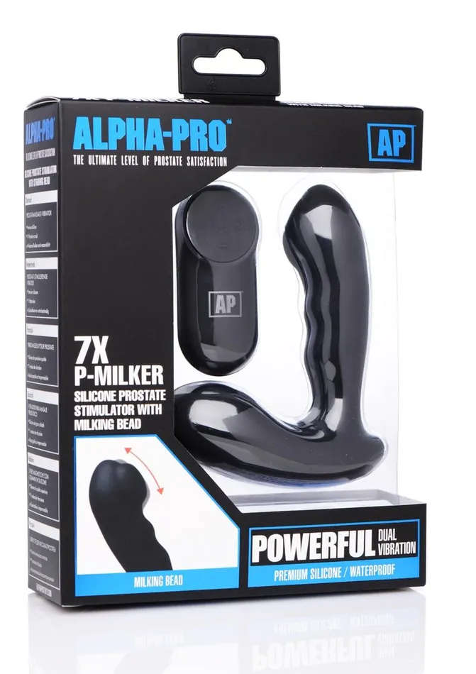 Male Sex Toys ALPHAPRO AlphaPro PMilker Silicone Prostate Stimulator with Milking Bead