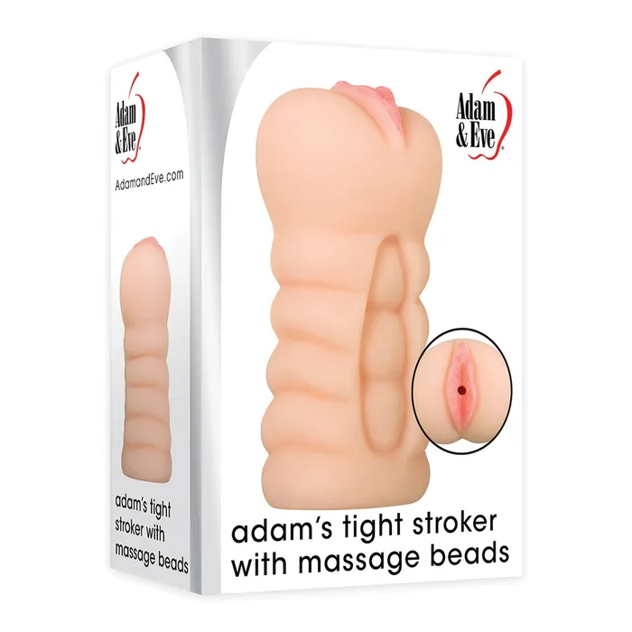 Male Sex Toys Curve Toys Adam Eve Adams Tight Stroker wMassage Beads Ivory