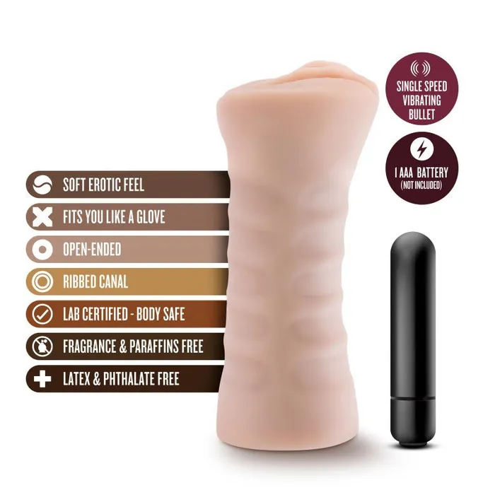 Male Sex Toys M for Men Rain Flesh Vibrating Vagina Stroker Blush Novelties