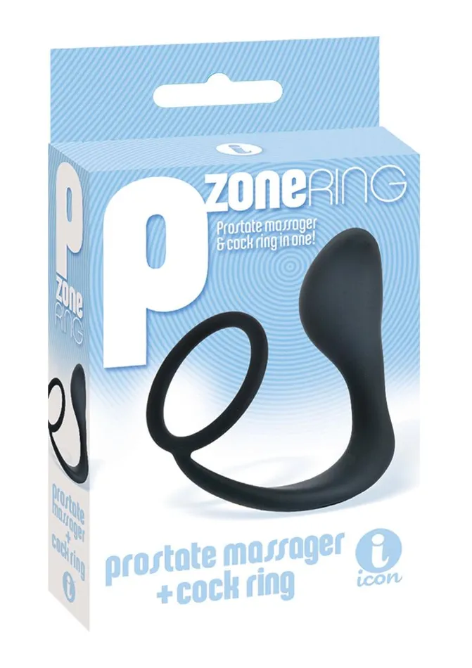 Male Sex Toys THE 9S The 9s P Zone Silicone Prostate Massager and Cock Ring