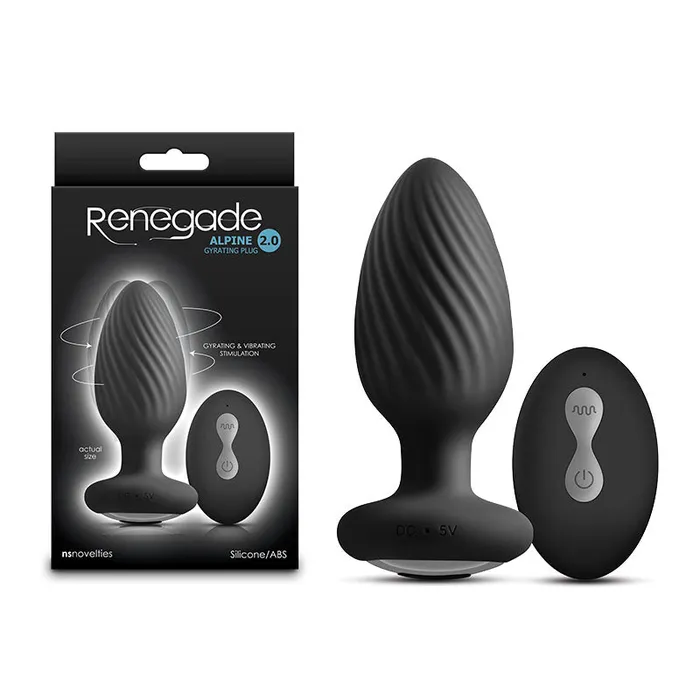 NS Novelties Male Sex Toys Renegade Alpine 20 107 cm USB Rechargeable Gyrating Anal Plug with Remote