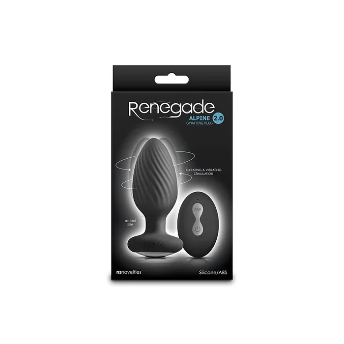 NS Novelties Male Sex Toys Renegade Alpine 20 107 cm USB Rechargeable Gyrating Anal Plug with Remote