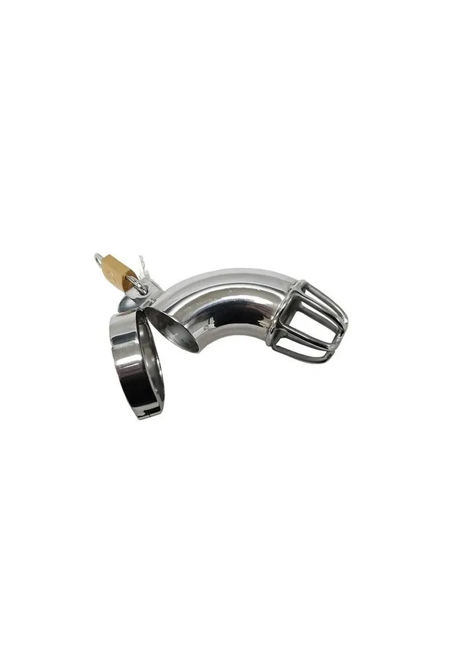 Rouge Stainless Steel Chastity Cock Cage with Padlock Rouge Male Sex Toys