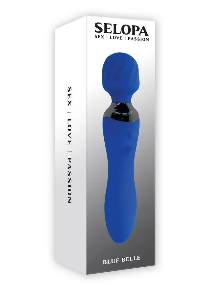 Selopa Vibrators Selopa Blue Belle Silicone Rechargeable Dual End Vibrating Wand