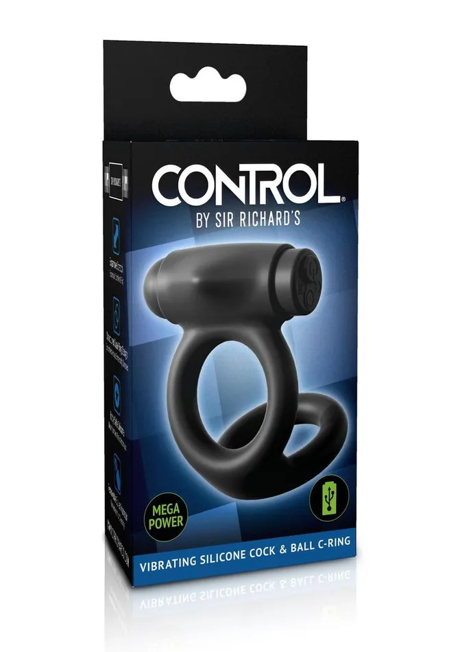 Sir Richards Control Rechargeable Vibrating Silicone Cock and Ball Cock Ring Sir Richards Male Sex Toys