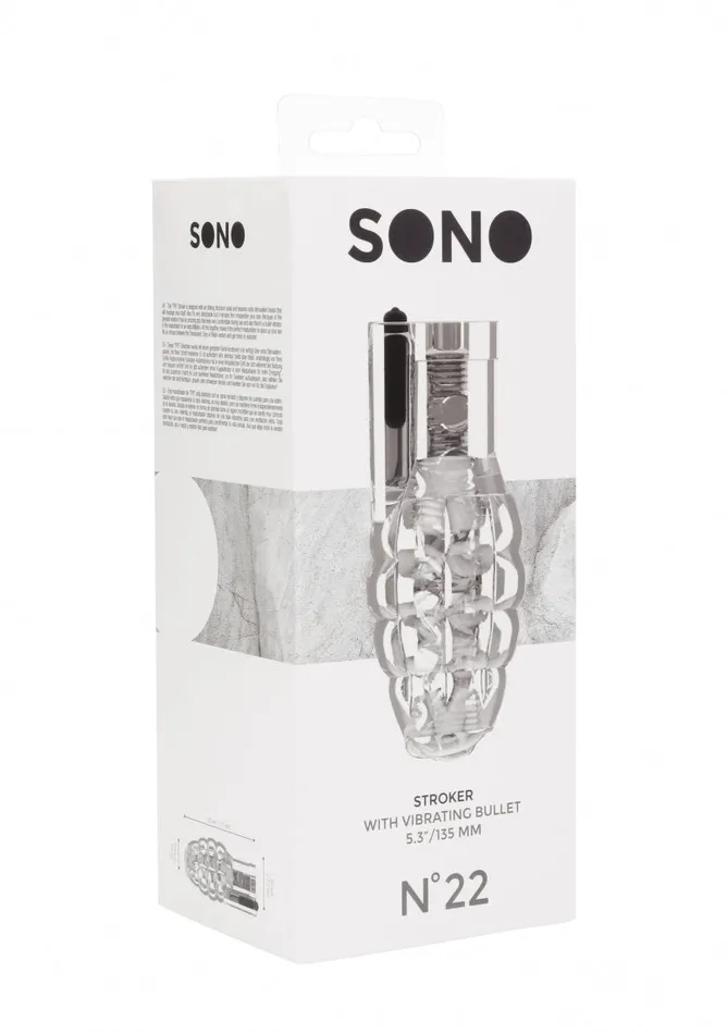 Sono No22 Stroker with vibrating bullet Translucent Shots Sono Male Sex Toys