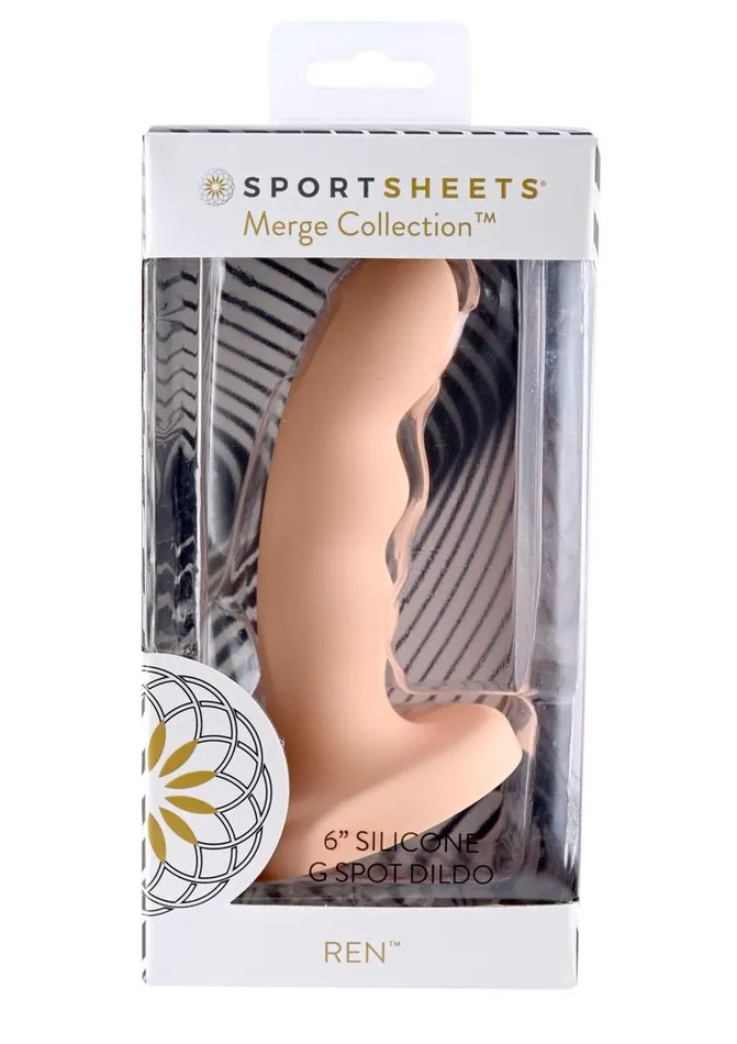 Sportsheets Ren Silicone Curved Dildo with Suction Cup Female Sex Toys