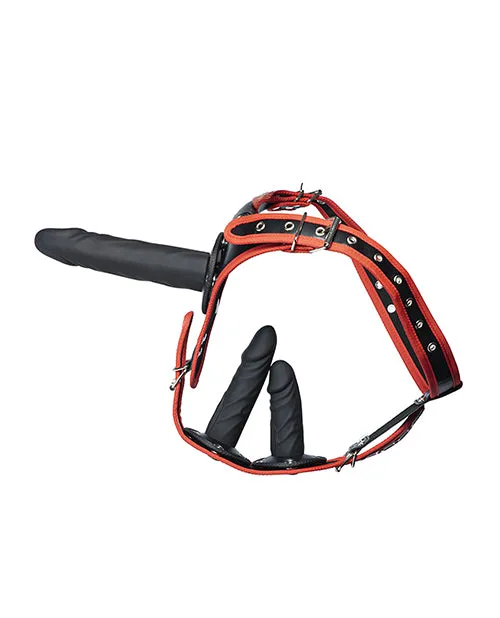 Uc Global Trade INChoney Play B Anal Kinky Play Box Triple Thrill StrapOn Harness Kit BlackRed