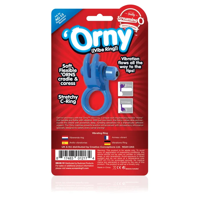 Vibrators Screaming O Orny Vibe Ring Blue