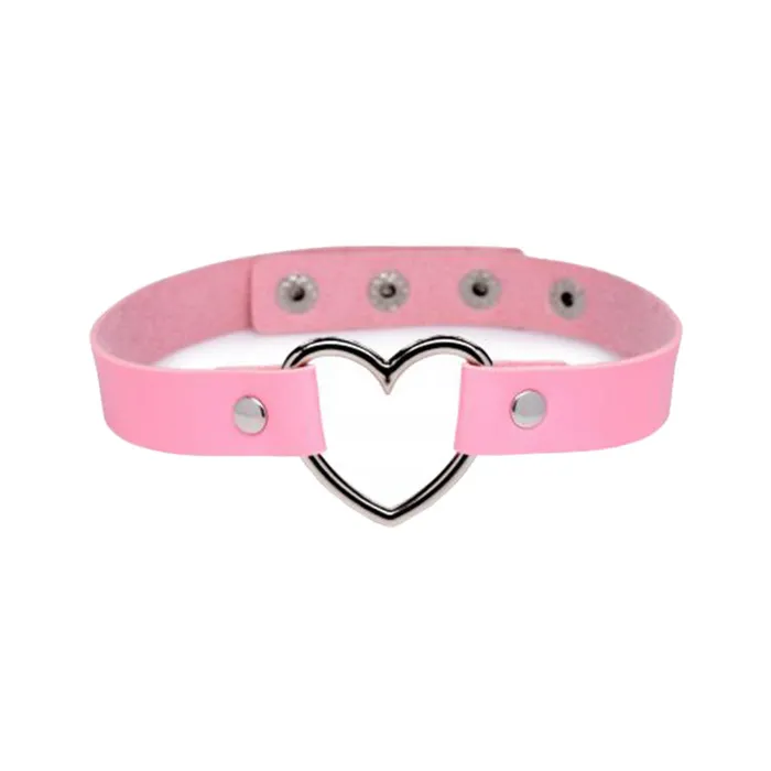 Vibrators Sweet Heart Chrome Heart Pink Choker Master Series